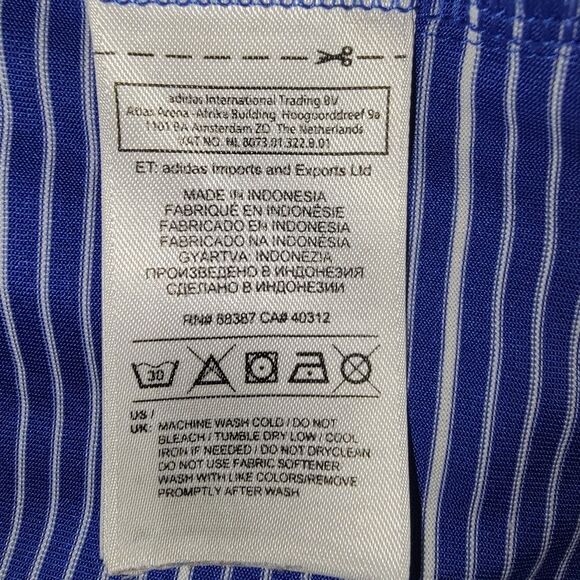 Adidas ClimaLite Blue Striped Golf Polo Shirt Size Large - Picture 6 of 7